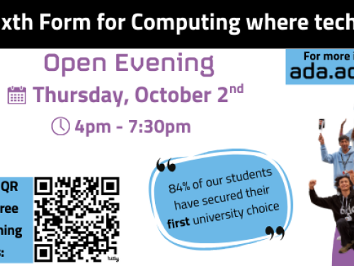 Ada Open Evening October 2nd 2025